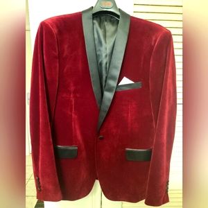 MENS BLAZER HOLIDAY BURGANDY T R PREMIUM